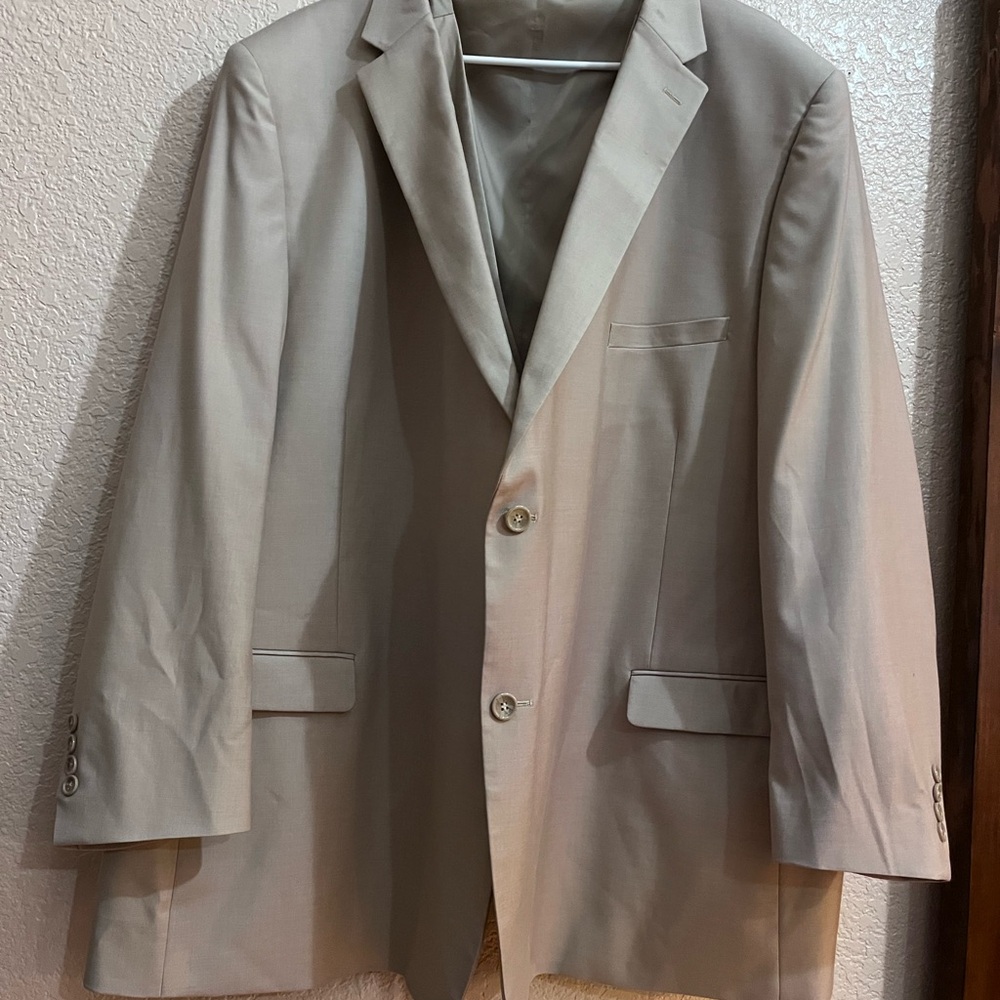 TMG Classic Tan Blazer Suit Jacket AND Vest Set 60L 54W (4X)